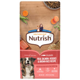 Croquettes Nutrish Rachael Ray au saumon réel pour chien, repas appétissant.