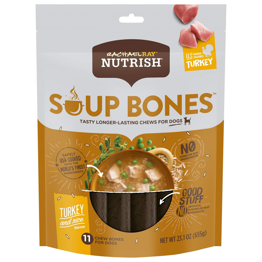 Nutrish Soup Bones paquet 11 pièces, friandise longue durée pour chiens variés.