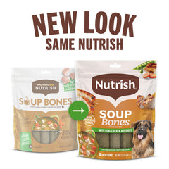 Nutrish Soup Bones texture tendre, friandise facile à mâcher pour tous les chiens.