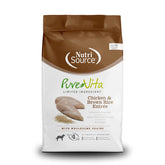 Croquettes NutriSource Pure Vita poulet et riz brun, goût savoureux pour repas quotidiens.
