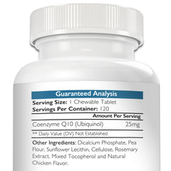 Nutrition Strength CoQ10 pour chiens — étiquette du flacon, ubiquinol de haute qualité.