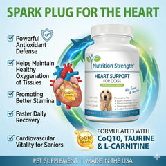Nutrition Strength Tablettes Coeur Chien: bouchées à mâcher savoureuses favorisant la circulation sanguine.