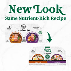 Nutro complément morceaux poulet, texture tendre pour chiens actifs.