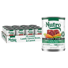 Nutro Hearty Stew : boîte d’agneau avec haricots verts et carottes, repas appétissant pour chien