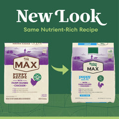Nutro MAX Croissance douce pour chiots, texture croquante.