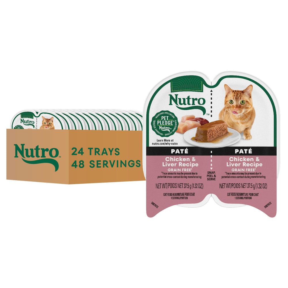 Nutro Portions idéales: pate poulet et foie, emballage double pratique.