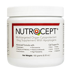NutroCept poudre-appétente, facile à saupoudrer sur les repas du chien.