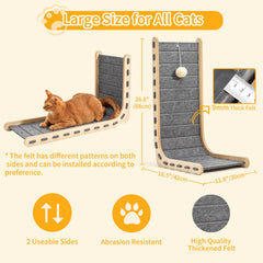 Nxwjoy tapis griffage chat feutre gris, vue structure stable, sécurité renforcée.