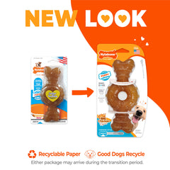 Nylabone Saveur poulet, mordillage attractif pendant la dentition des chiots.