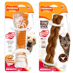 Nylabone bully-stick tressé pour gros chiens et mastication longue.