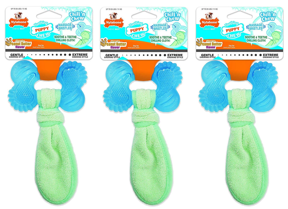 Nylabone Chill n Chew: ensemble de jouets dentition chiot pour stimuler les gencives et apaiser.