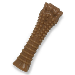 Nylabone DuraChew Bacon – chien en action, mâche pour divertissement et hygiène buccale.