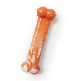 Nylabone édition limitée 70e anniversaire, os texturé orange et blanc pour chien.