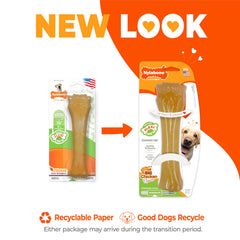 Nylabone Flexi Chew texture gommeuse, idéale pour mors modérés et seniors.