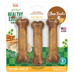 Nylabone Healthy Edibles: os au poulet, petit format, pack de 3.