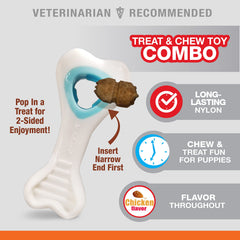 Nylabone Knuckle Bone jouet mordillant chiot gourmand, stimulation et plaisir.