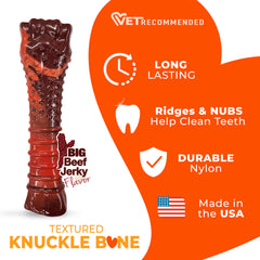 Nylabone Power Chew, saveur boeuf jerky qui motive la mastication.
