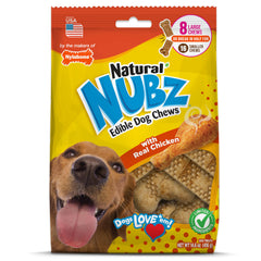 Nylabone Nubz: os-a-macher poulet pour grands chiens, nettoyage dentaire en douceur.