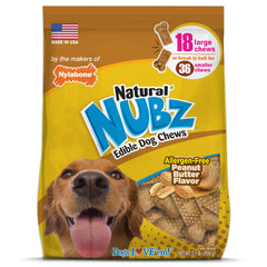 Nylabone Nubz emballage – solution dentaire naturelle pour chiens.