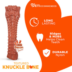 Jouet Nylabone os texturé pour articulation et nettoyage des dents, saveur poitrine salée.