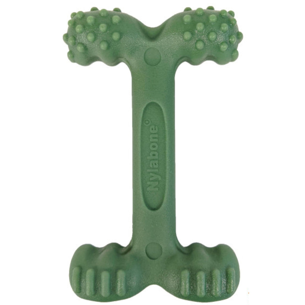 Nylabone avec prise quatre pattes pour mâcher sous tous les angles.