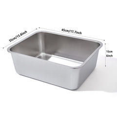 Nyutu boîte litière inox-hauteur élevée pour chats de grande taille.