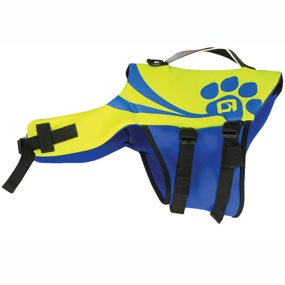 Gilet de sauvetage O'Brien pour chien XL, jaune et bleu, haute visibilité sur l’eau