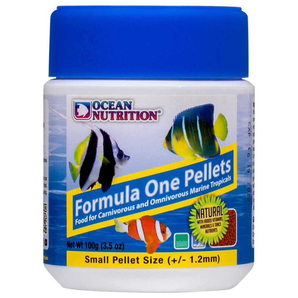 Océan Nutrition Formula One, bocal 100 g avec pellets délicats pour poissons tropicaux.