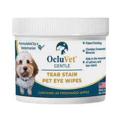 Lingettes OcluVet pour yeux et larmes chez chiens et chats, nettoyage doux