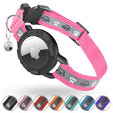 Collier Odokele AirTag réfléchissant Hotpink XS, visibilité nocturne améliorée.
