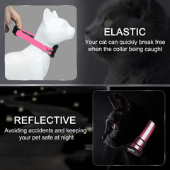 Collier Odokele elastique réfléchissant hotpink, libération rapide en cas d’accrochage nocturne.