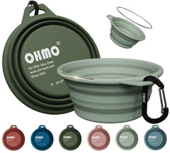 OHMO bol chien pliable avec anneau inox intégré pour stabilité en déplacement.