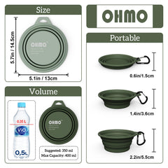 OHMO coupelle pliante vert clair, légère et prête pour l'extérieur.