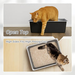 Ohtomber litière inox bords arrondis et sécurité pour chats.