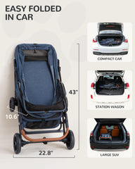 ojcme-poussette-chien-ventilation-canopée: ventilation efficace et ombrage modulable.