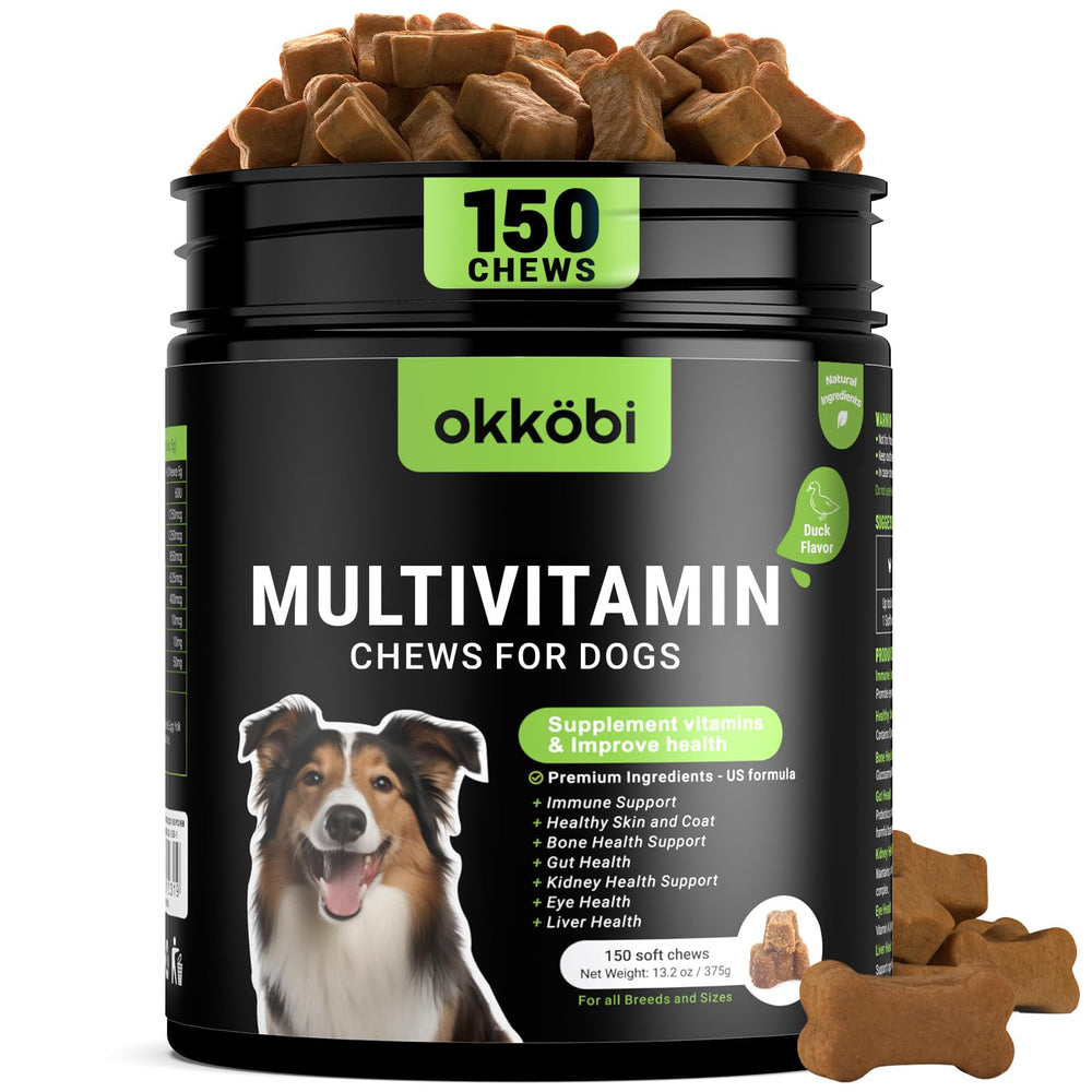 OKKÖBI pour chien, bouchées multivitamines soutenant l'immunité et l'énergie quotidienne.