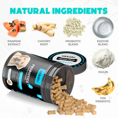 OKKÖBI Probiotiques pour chiens, saveur boeuf, goût apprécié et soutien intestinal