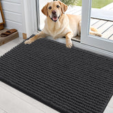 OLANLY tapis de porte en chenille absorbant pour sols propres
