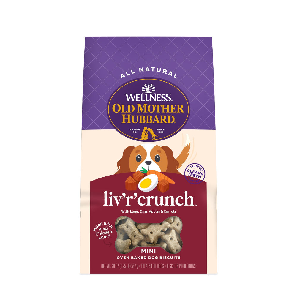 Old Mother Hubbard Liv'R'Crunch mini biscuit foie de poulet idéal pour le dressage.