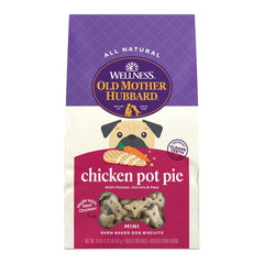 Old Mother Hubbard Mini Tourte Poulet, friandise croustillante en forme d'os pour chien, récompense.