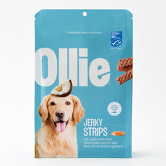 Ollie Saumon et Noix de Coco, emballage 3 paquets, pratique et sain pour les chiens.