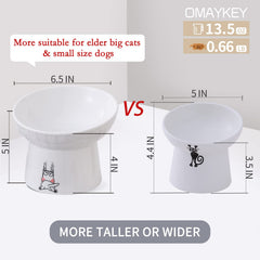OMAYKEY bol chat oval antiderapant ceramique pour repas propres