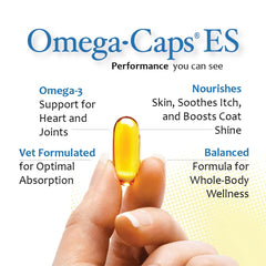 Omega Caps ES pour réduire les pertes de poils chez les grands chiens.