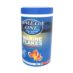 Omega One Garlic Marine Flakes sachet emballage, facile à ranger et à mesurer.