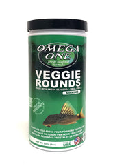 Omega One ronds légumes 14 mm coulants pour nourrir vos poissons avec nutrition équilibrée.
