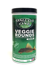 Omega One ronds légumes 14 mm coulants pour nourrir vos poissons avec nutrition équilibrée.