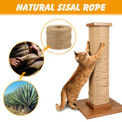 Ondware corde sisal 4 plis, résistance accrue pour griffes et usage durable.