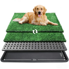 Ondware-tapis-herbe-chien-89x58-bac : surface réaliste pour l’entraînement.