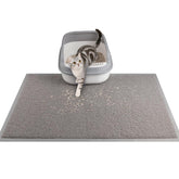 Ondware tapis litière gris, vue avant, grande surface capture les grains.