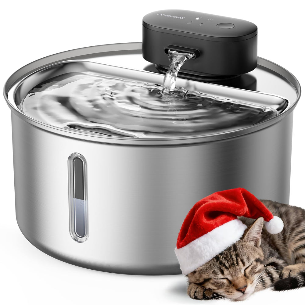 Oneisall fontaine eau chat sans-fil 3-2l offre eau fraîche pour votre chat